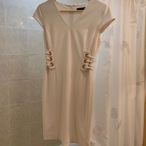 Beautiful form fitting white cocktail dress